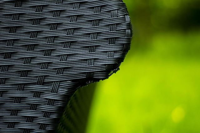 Poly strap woven pattern detail on the Noble daybed backrest